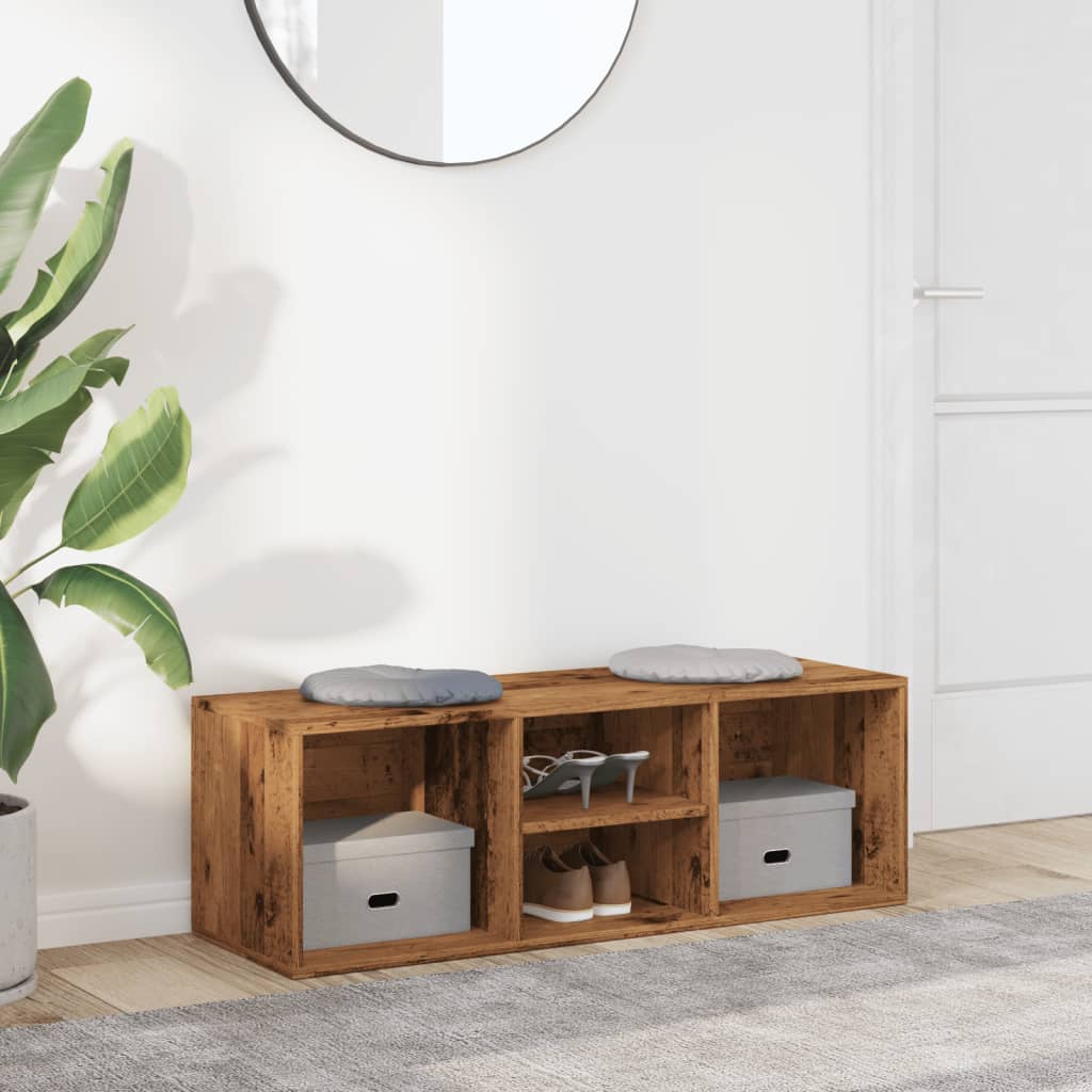 Vidaxx Schuhbank 105 x 35 x 35 cm, fertiges Holz, altholzfarben