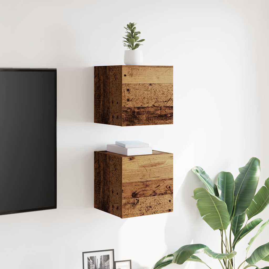 Vidaxl tv-wandmeubelen 2 st 30,5x30x30 cm oud houtkleurig