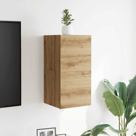 Vidaxl tv-wandmeubelen 2 st 30,5x30x30 cm artisanaal eikenkleurig