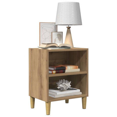 Vidaxl nachtkastjes 2 st 40x30x50cm bewerkt hout artisanaal eikenkleur