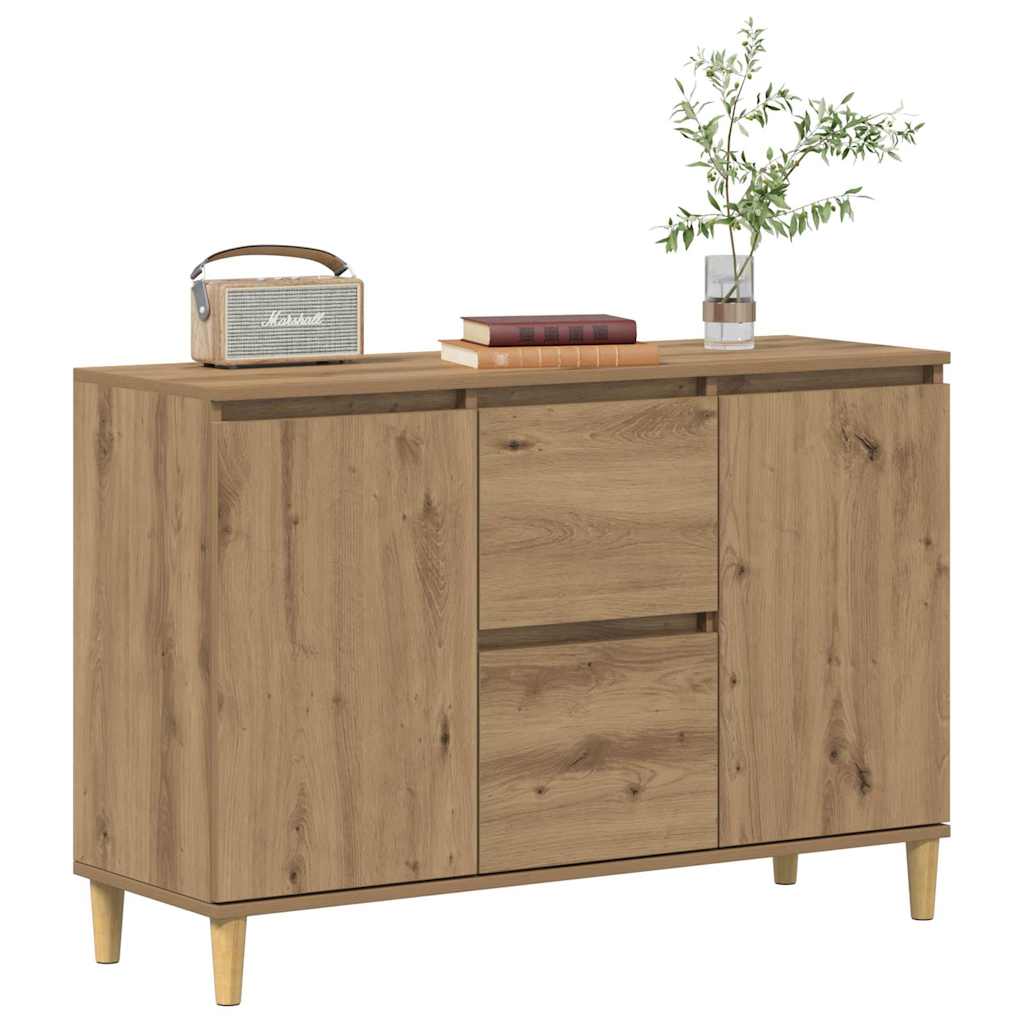 Vidaxl dressoir 102x35x70 cm bewerkt hout artisanaal eikenkleurig