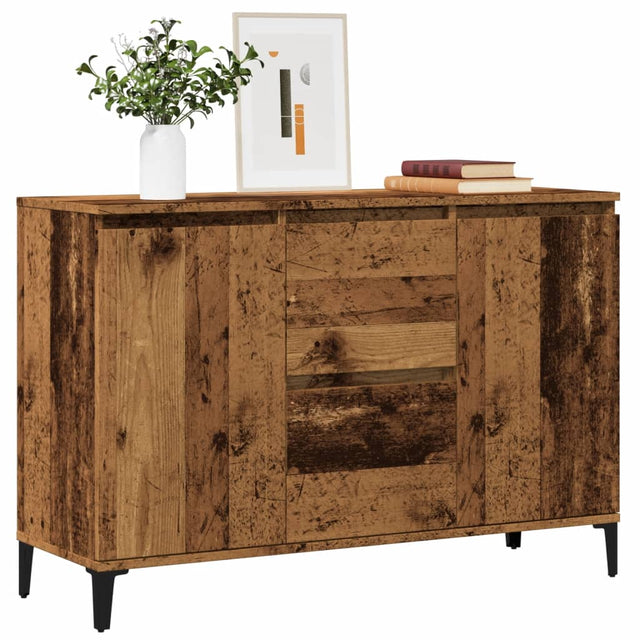 Vidaxl dressoir 102x35x70 cm bewerkt hout oud houtkleurig