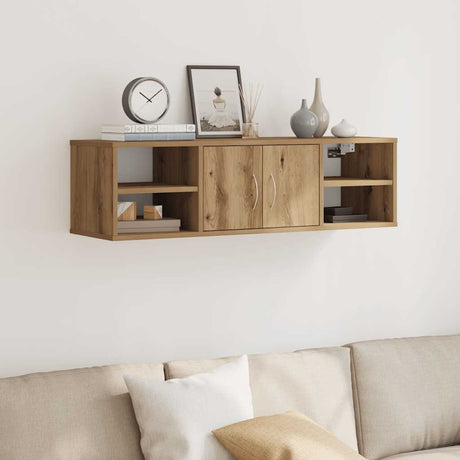 Vidaxl wandkast 101x30x29 cm bewerkt hout artisanaal eikenkleurig