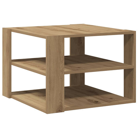 Vidaxl salontafel 58x58x40 cm bewerkt hout artisanaal eikenkleurig