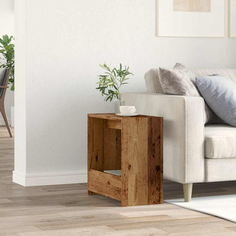 Vidaxl bijzettafel 50x26x50 cm bewerkt hout oud houtkleurig
