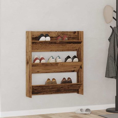 Vidaxx Wandschuhschrank 80x18x90 cm fertiges Holz, altholzfarben