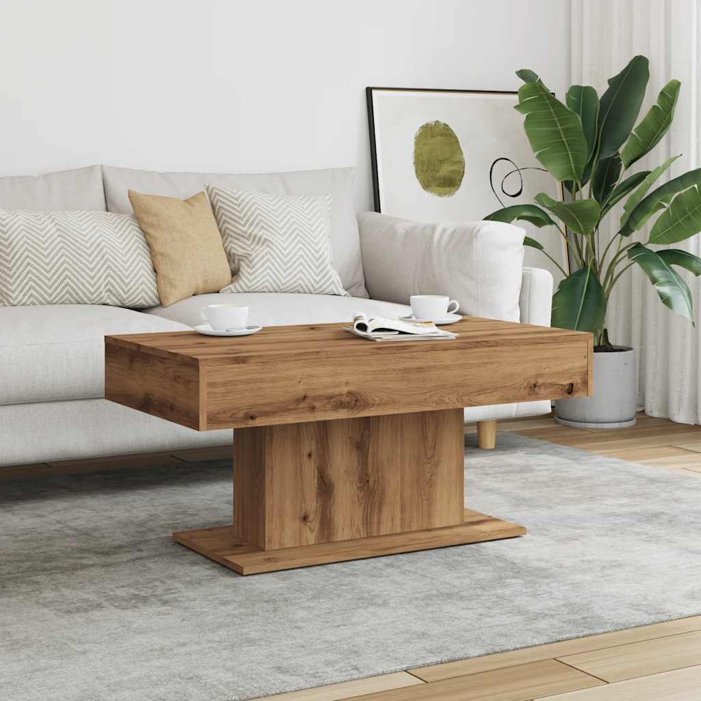 Vidaxl salontafel artisanaal eiken 96x50x45 cm bewerkt hout