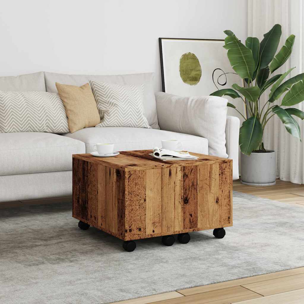Vidaxl salontafel 60x60x38 cm bewerkt hout oud houtkleurig