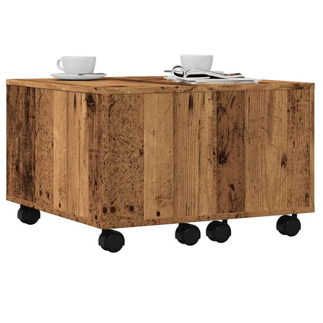 Vidaxl salontafel 60x60x38 cm bewerkt hout oud houtkleurig