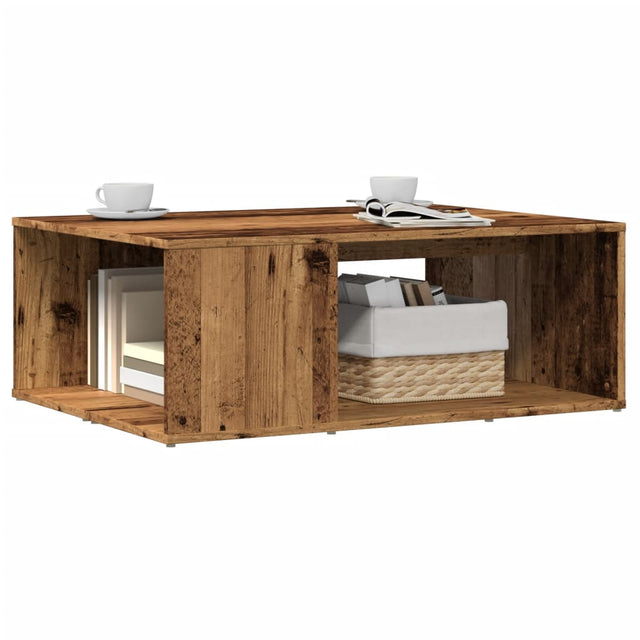 Vidaxl salontafel 90x67x33 cm bewerkt hout oud houtkleurig