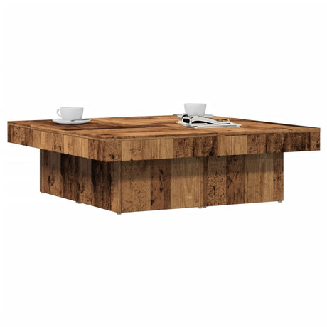 Vidaxl salontafel 90x90x28 cm bewerkt hout oud houtkleurig