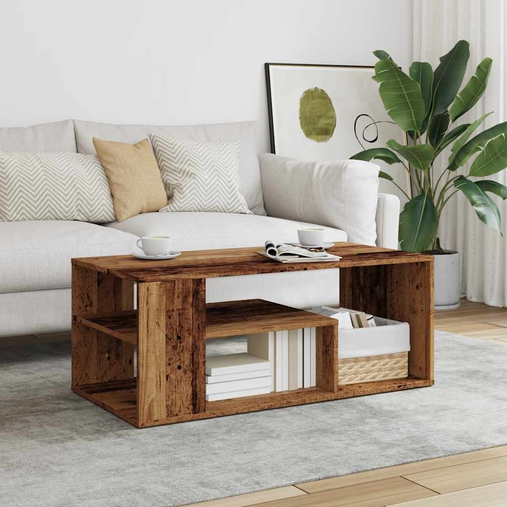 Vidaxl salontafel 100x50x40 cm bewerkt hout oud houtkleurig