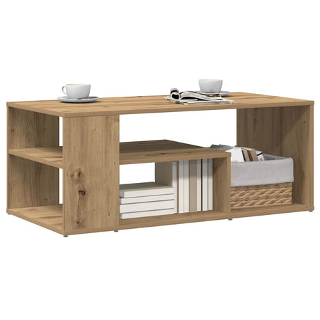 Vidaxl salontafel 100x50x40 cm bewerkt hout artisanaal eikenkleurig