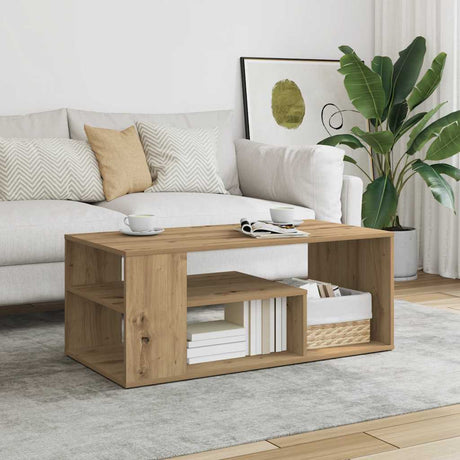 Vidaxl salontafel 100x50x40 cm bewerkt hout artisanaal eikenkleurig