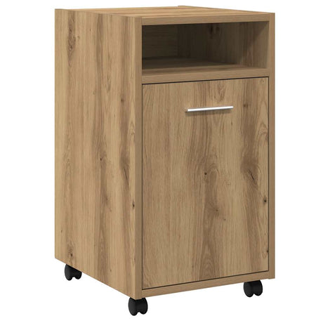 Vidaxl kast met wielen 33x38x60 cm bewerkt hout artisanaal eikenkleur