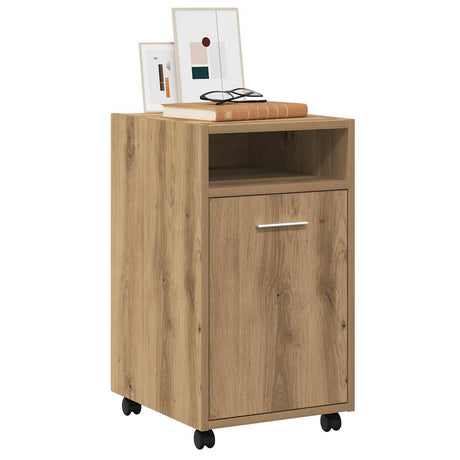 Vidaxl kast met wielen 33x38x60 cm bewerkt hout artisanaal eikenkleur