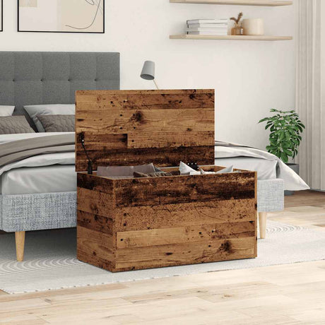 Vidaxl opbergkist 84x42x46 cm bewerkt hout oud houtkleurig
