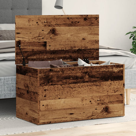 Vidaxl opbergkist 84x42x46 cm bewerkt hout oud houtkleurig