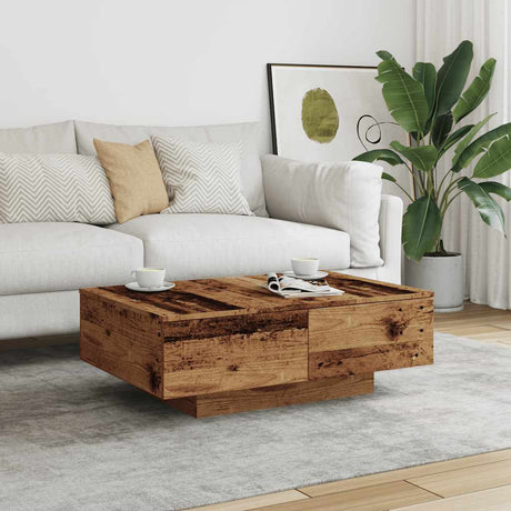 Vidaxl salontafel 90x60x31 cm bewerkt hout oud houtkleurig