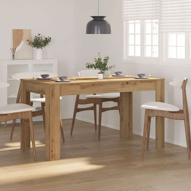 Vidaxl eettafel 140x74,5x76 cm bewerkt hout artisanaal eikenkleurig