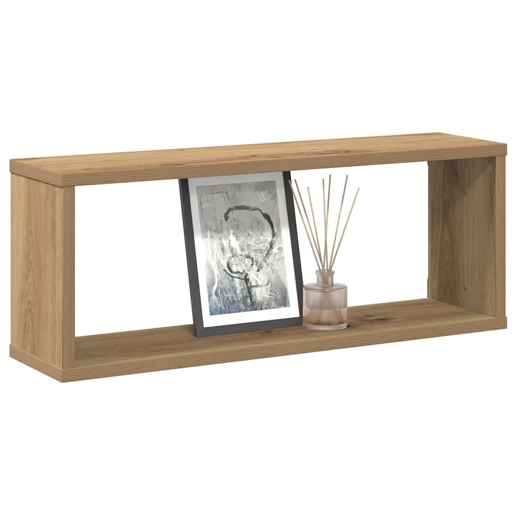 Vidaxl wandschappen kubus 6 st 60x15x23 cm hout artisanaal eiken
