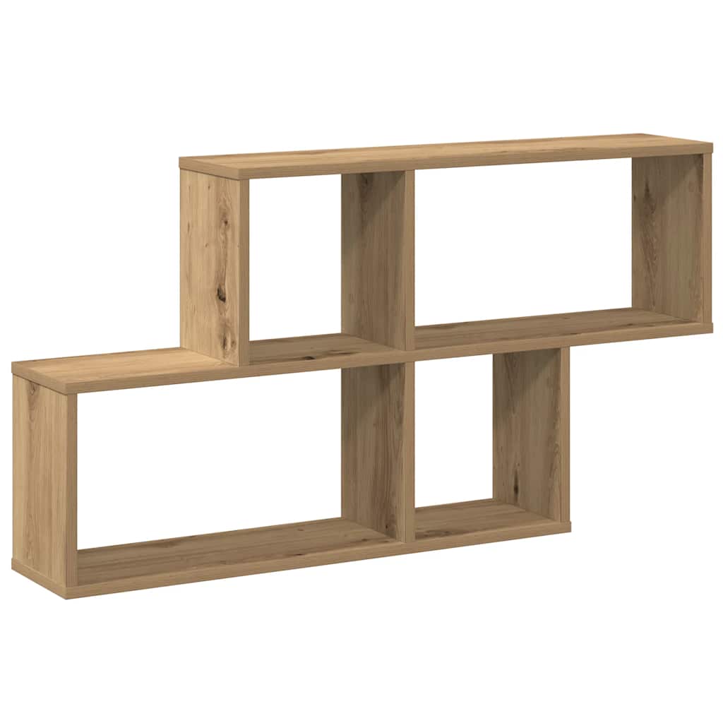 Vidaxl wandschap 100x18x53 cm bewerkt hout artisanaal eikenkleurig