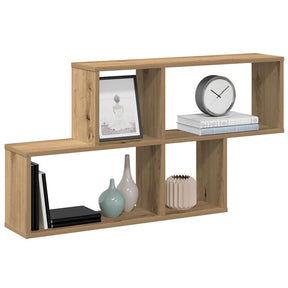 Vidaxl wandschap 100x18x53 cm bewerkt hout artisanaal eikenkleurig