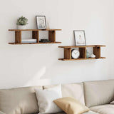 Vidaxl wandschappen 2 st 75x18x20 cm bewerkt hout oud houtkleurig