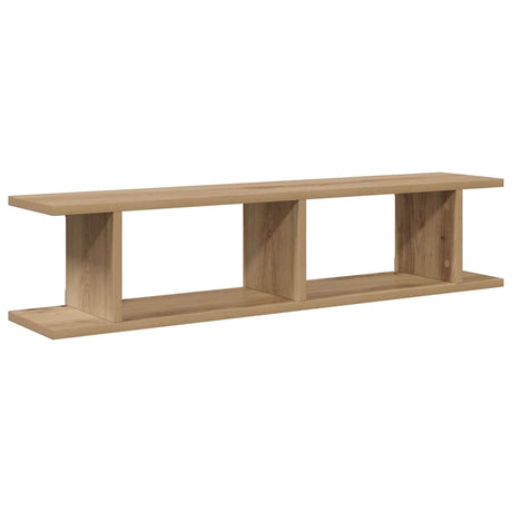 Vidaxl wandschappen 2 st 90x18x20cm bewerkt hout artisanaal eikenkleur