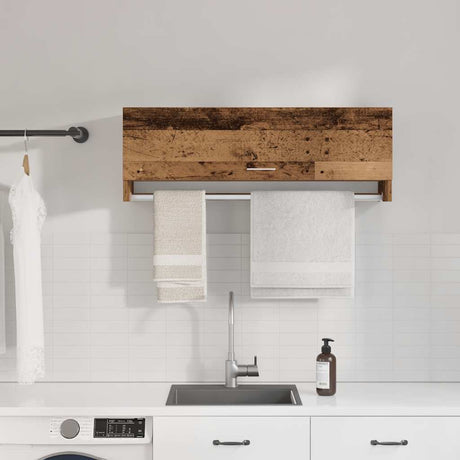 Vidaxl kledingkast 100x32,5x35 cm bewerkt hout oud houtkleurig