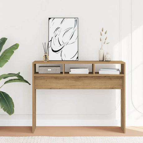 Vidaxl wandtafel 105x30x80 cm bewerkt hout artisanaal eikenkleur
