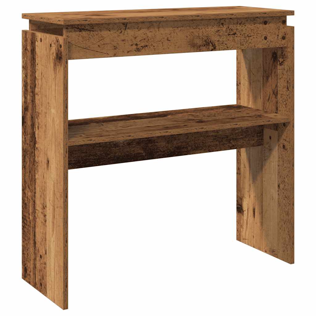 Vidaxl wandtafel 80x30x80 cm bewerkt hout oud houtkleurig