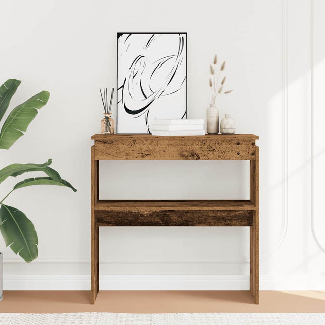 Vidaxl wandtafel 80x30x80 cm bewerkt hout oud houtkleurig