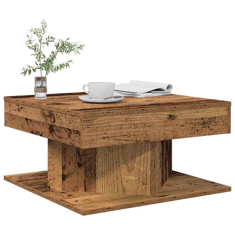 Vidaxl salontafel 55x55x30 cm bewerkt hout oud houtkleurig
