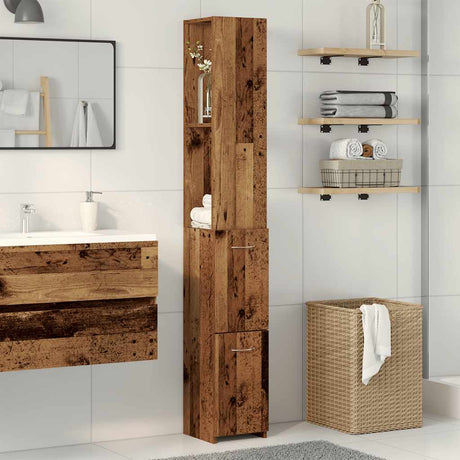 Vidaxl badkamerkast 25x25x170 cm bewerkt hout oud houtkleurig