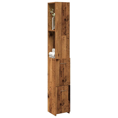 Vidaxl badkamerkast 25x25x170 cm bewerkt hout oud houtkleurig