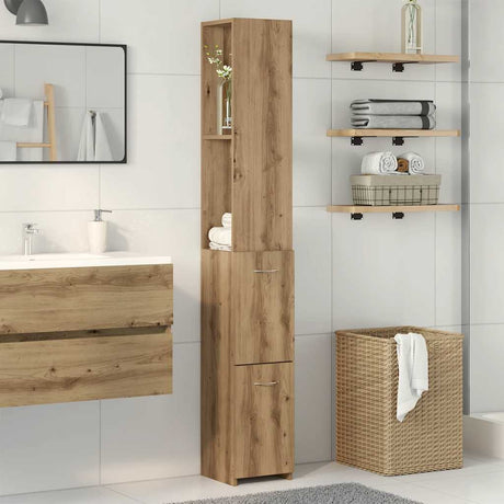 Vidaxl badkamerkast 25x25x170 cm bewerkt hout artisanaal eikenkleurig