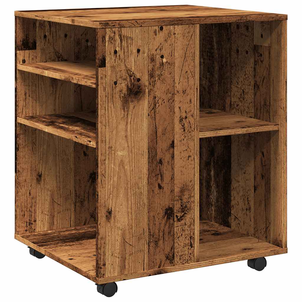 Vidaxl rolkast 60x53x72 cm bewerkt hout oud houtkleurig