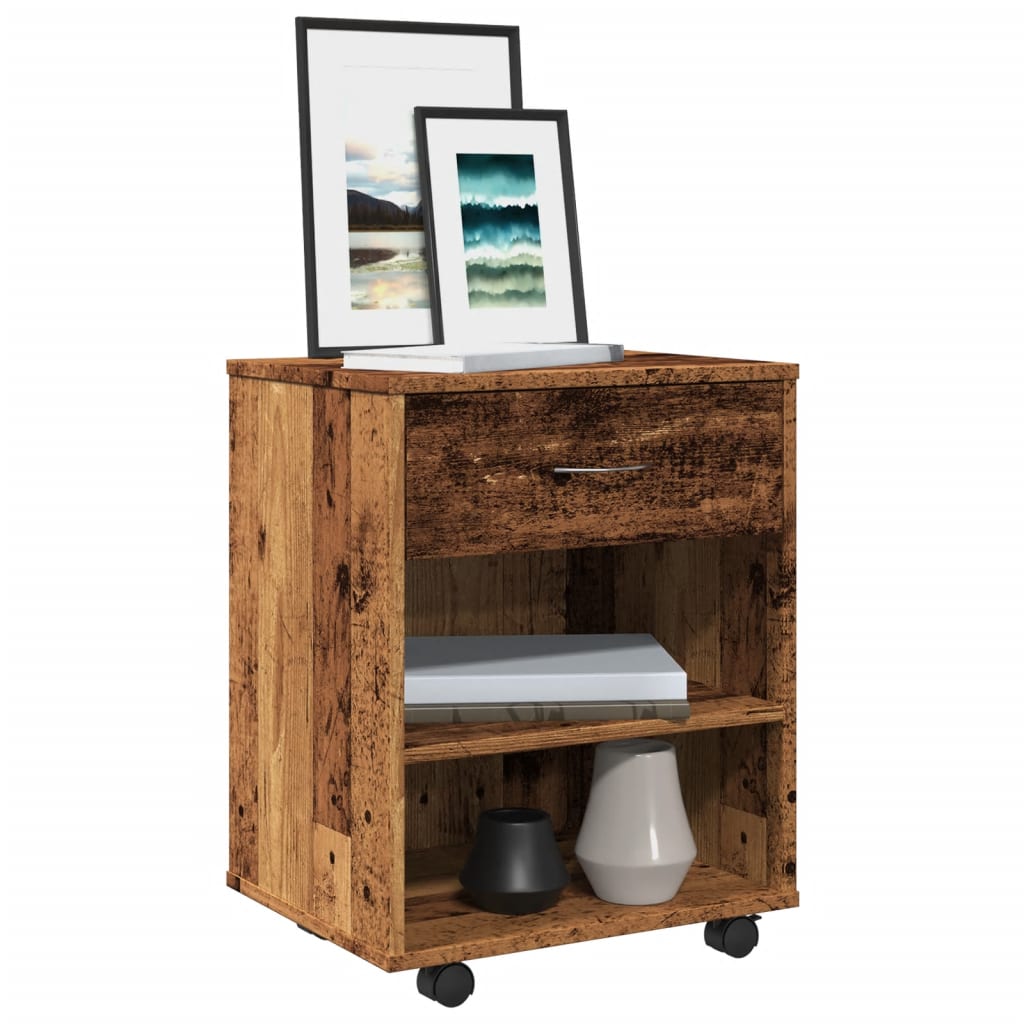 Vidaxl rolkast 46x36x59 cm bewerkt hout oud houtkleurig