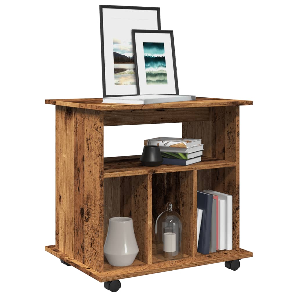 Vidaxl rolkast 60x45x60 cm bewerkt hout oud houtkleurig