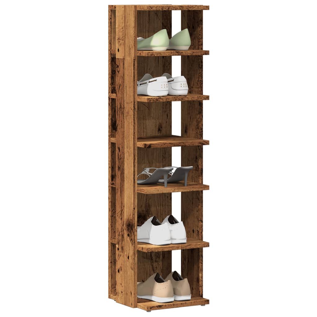 Vidaxx Schuhschränke 2 Stk. 28x27x102 cm behandeltes Holz, altholzfarben