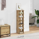 Vidaxx Schuhschrank 28x27x102 cm, handgefertigtes Holz, handwerklich eichenfarben