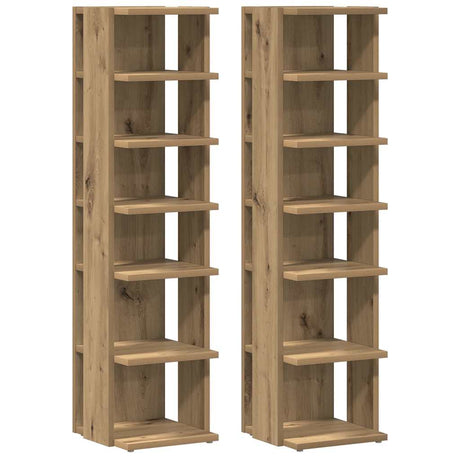Vidaxx Schuhschränke 2 Stück 28x27x102 cm handgefertigtes Holz aus handwerklicher Eiche