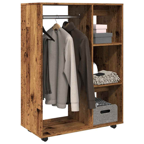 Vidaxl kledingkast 80x40x110 cm bewerkt hout oud houtkleurig