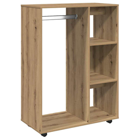 Vidaxl kledingkast 80x40x110 cm bewerkt hout artisanaal eikenkleur