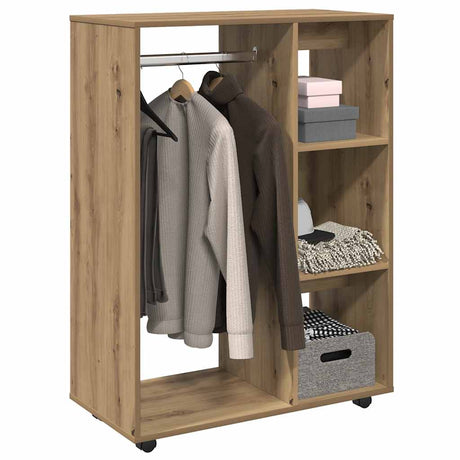 Vidaxl kledingkast 80x40x110 cm bewerkt hout artisanaal eikenkleur