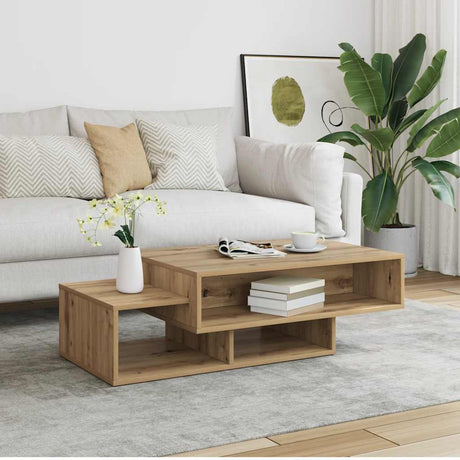 Vidaxl salontafel 105x55x32 cm bewerkt hout artisanaal eikenkleurig