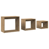 Vidaxl 3-delige tafeltjesset bewerkt hout artisanaal eikenkleur