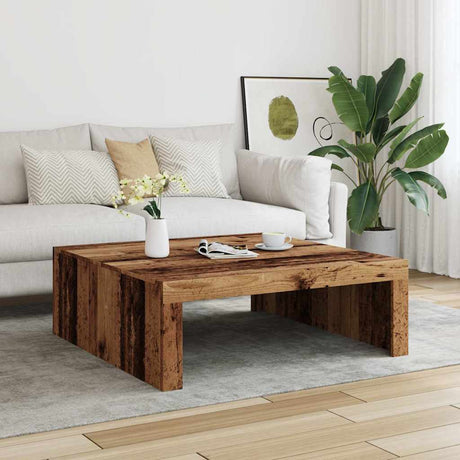 Vidaxl salontafel 100x100x35 cm bewerkt hout oude houtkleurig