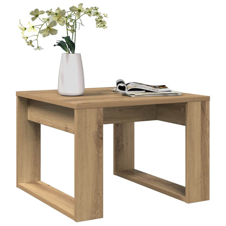 Vidaxl bijzettafel 50x50x35 cm bewerkt hout artisanaal eikenkleurig